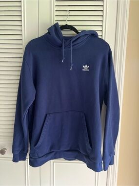 adidas Navy Blue Trefoil Pullover Hoodie Large
